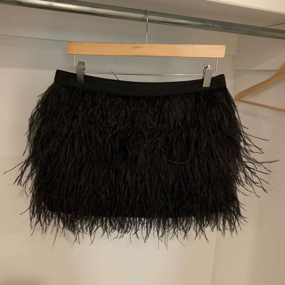 Black feathered skirt from Mason
